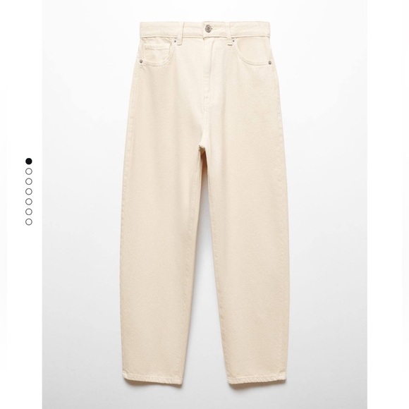 Mango High Waist Slouchy Pants - Ecru - Picture 7 of 8